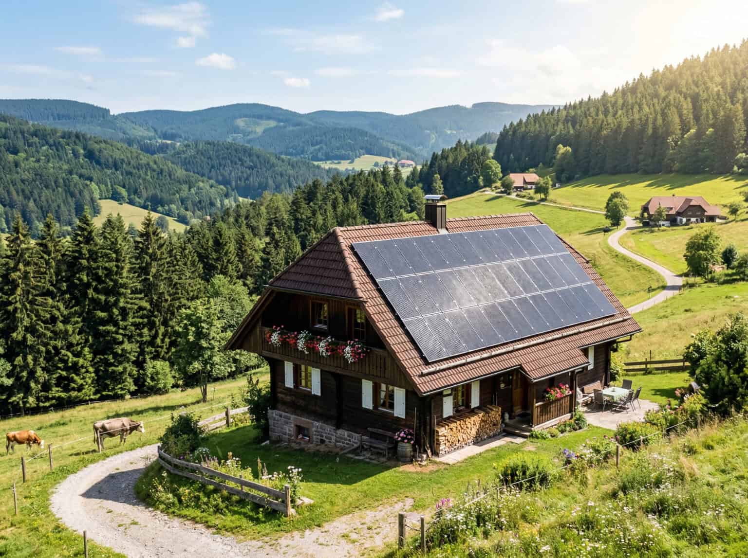 Haus im Schwarzwald mit Photovoltaik